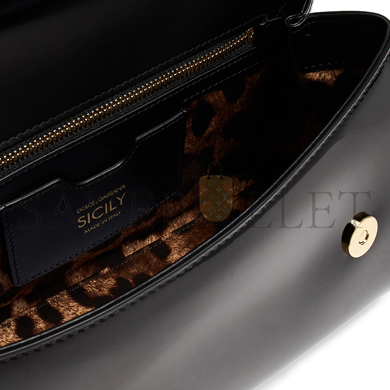 DOLCE GABBANA SICILY DAUPHINE HANDBAG PATENT LEATHER BB6002A103780999 (25*20*12cm)